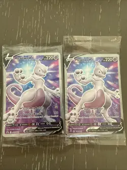 2x Mewtwo V SWSH229 SWSH: Sword & Shield Holo SEALED PROMO Full Art Pokemon Card - Image 1