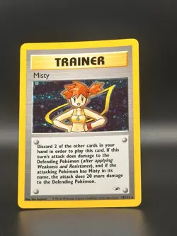 Misty Trainer 18/132 Gym Heroes Pokemon Card WOTC Vintage LP/NM - Image 2