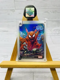 Pikachu as Carnage Holo Marvel Heroes & Villains (Non-Pokemon Fan Art) Card - Image 1
