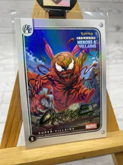 Pikachu as Carnage Holo Marvel Heroes & Villains (Non-Pokemon Fan Art) Card - Image 2