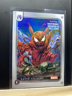 Pikachu as Carnage Holo Marvel Heroes & Villains (Non-Pokemon Fan Art) Card - Image 5