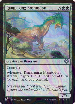 Foil Rampaging Brontodon - Commander Masters | MTG Card - Image 1