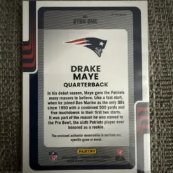 2025 Panini Donruss Optic - Donruss Threads Drake Maye #DT Blue Hyper Prizm (MEM - Image 2