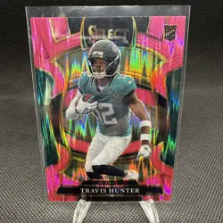 2025 Panini Select #28 Travis Hunter Pink Prizm Shock - Image 1