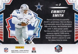 2025 Panini Score Men of Canton Emmitt Smith #2 Dallas Cowboys - Image 2