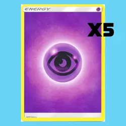 5x Psychic Energy Pokemon Cards - 2017 Sun & Moon - Near Mint/Pack Fresh - Image 1