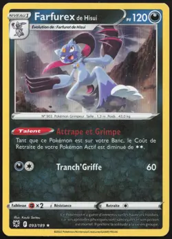 Carte Pokemon Farfurex de Hisui 093/189 Holo Astres Radieux Francais - Image 1