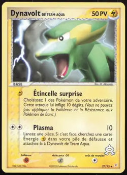 Carte Pokemon Dynavolt de Team Aqua 27/95 Team Magma VS Team Aqua Francais - Image 1