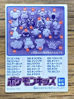 Pokemon Kids' Mini Card Koffing Nintendo Bandai Pocket Monsters 1997 Japan - Image 2