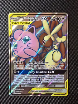 Pokemon TCG Mega Lopunny & Jigglypuff GX Cosmic Eclipse 225/236 Mint Condition - Image 1