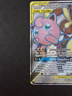 Pokemon TCG Mega Lopunny & Jigglypuff GX Cosmic Eclipse 225/236 Mint Condition - Image 3