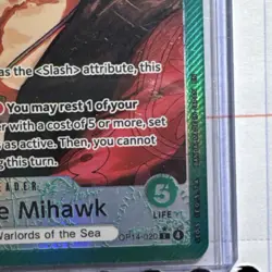 Bandai One Piece CCG: Dracule Mihawk Leader OP14-020 HOLO 5000 ATK - Image 4