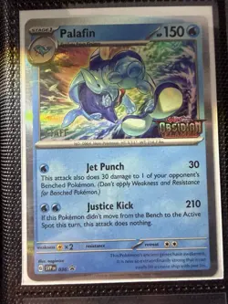 Palafin SVP 036 STAFF Pre Release Promo Obsidian Flames Pokemon Card NM - Image 1