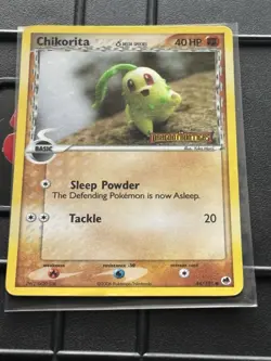 Pokemon Chikorita TCG Holo Stamped Card Delta Species 44/101 Dragon Frontiers - Image 1