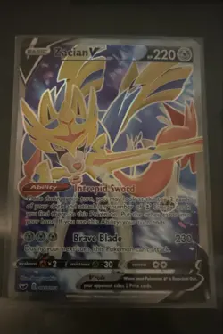 👉 Zacian V 195/202 Full Art NM Pokemon Card Sword Shield - Image 1