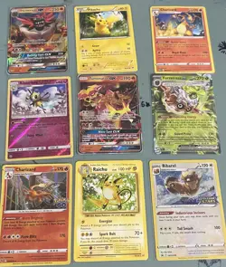 Pokemon TCG Card Lot Of 9 Charizard, Pikachu, Raichu - Image 1