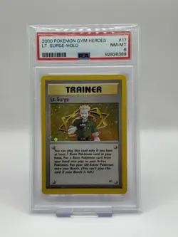 Lt. Surge 17/132 Gym Heroes PSA 8 NM-Mint Pokemon Card - Image 1