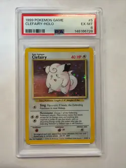 Pokemon Clefairy #5 Holo Base Set PSA 6 - Image 1