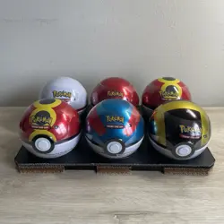 Pokemon TCG 6x Pokeball Tins 18 Booster Packs COSTCO Bundle NEW/Factory Sealed - Image 1