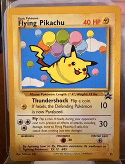 Flying Pikachu Promo #25 Pokemon TCG WOTC Black Star Vintage 2001 Rare Card - LP - Image 1