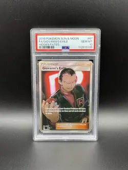 Pokemon Giovanni's Exile 67/68 Hidden Fates Full Art Ultra Rare PSA 10 Gem Mint - Image 4