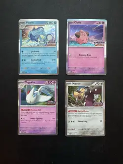 Pokemon TCG Obsidian Flames pre release Promos Palafin, Cleffa, Togekiss, Mawile - Image 1