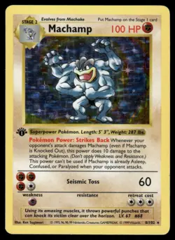 Machamp Base Set Shadowless 8/102 1st Edition Holo NM EBAY LIVE MONDAY - Image 1