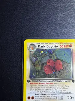 Pokemon TCG Dark Dugtrio 1st Edition Holo Rare Team Rocket 6/82 2000 Wizards - Image 2
