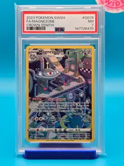PSA 7 - 2023 POKEMON SWORD AND SHIELD CROWN ZENITH GG18 FULL ART/MAGNEZONE - Image 1