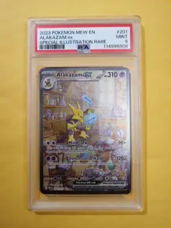 2023 POKEMON MEW EN-151 SPECIAL ILLUSTRATION RARE #201 ALAKAZAM EX PSA 9 - Image 1