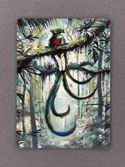Island MTG Hand Painted Borderless Extended Full Altered Birds of Paradise Art s - Image 1