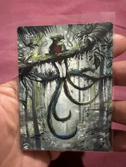 Island MTG Hand Painted Borderless Extended Full Altered Birds of Paradise Art s - Image 2