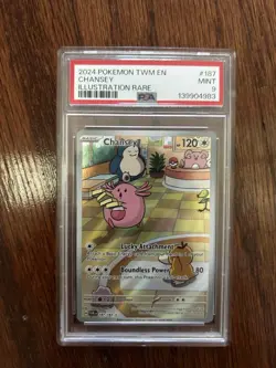 2024 POKEMON SV06 TWILIGHT MASQUERADE CHANSEY #187 ILLUSTRATION RARE HOLO PSA 9 - Image 1