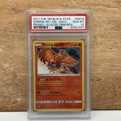 2017 Pokemon SM Black Star Promo #SM70 Shining Ho-Oh-Holo PSA 10 - Image 1