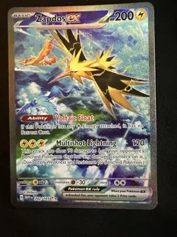 Zapdos ex 202/165 Sv: Scarlet & Violet Pokemon 151 SIR Special Illustration Rare - Image 1
