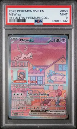 2023 Pokemon 151 Mew ex #053/165 PSA 9 MINT Scarlet & Violet SV1EN Promo - Image 1