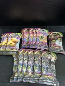Pokemon Sword And Shield Vivid Voltage Sleeved Booster Packs. Lot Of 16. - Image 1