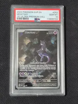 2023 POKEMON SVP EN-SV BLACK STAR PROMO 151 ULTRA-PREM COLL #052 MEWTWO PSA 10 - Image 1