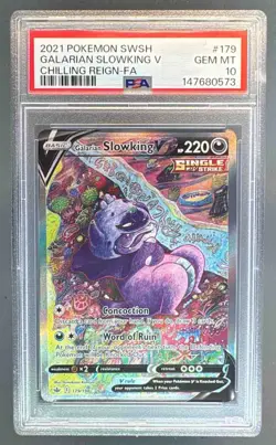 2021 Pokemon Sword & Shield Chilling Reign 179 Galarian Slowking V PSA 10 0573 - Image 1