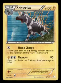 Zebstrika Holo Rare Boundaries Crossed 57/149 MP Pokemon - Image 1