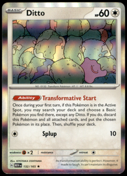 Ditto 132/165 SV: Scarlet & Violet 151 Rare Holo LP Pokemon TCG - Image 1
