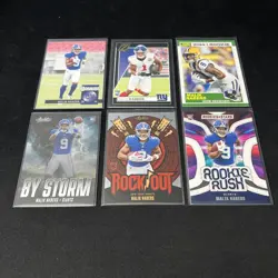 2024 Malik Nabers (6) ROOKIE Card Lot Panini & Topps NFL NY Giants (F-17) - Image 2