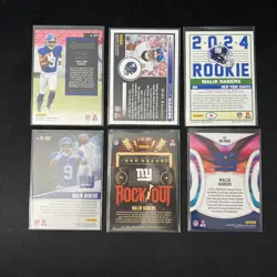 2024 Malik Nabers (6) ROOKIE Card Lot Panini & Topps NFL NY Giants (F-17) - Image 3