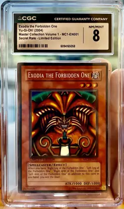 2004 Yugioh Promo Exodia the Forbidden One MC1-EN001 CGC NM/M 8 Secret RARE - Image 1