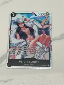 Bandai One Piece CCG Ms. All Sunday OP14-084 Character 8000 Power Secret Rare - Image 1
