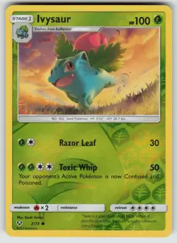 Ivysaur 2/73 Common Shining Legends Pokemon Reverse Holo Near Mint - Image 1