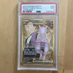 2025 Pokemon Sv10 Destined Rivals Team Rocket's Mewtwo ex Hyper Rare Holo PSA 9 - Image 1