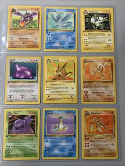 Pokemon TCG 1st Edition Fossil Set Non Holo Rare Binder Page Lot - WOTC VTG 1999 - Image 1