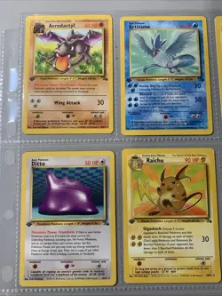 Pokemon TCG 1st Edition Fossil Set Non Holo Rare Binder Page Lot - WOTC VTG 1999 - Image 2