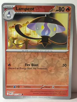 Lampent Reverse Holo 017/086 SV: White Flare NM Pokemon Fast Ship - Image 1